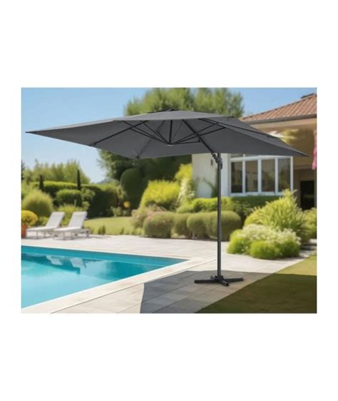 parasol leroy merlin 4x3|Parasol déporté rectangulaire inclinable et rotatif 360° .